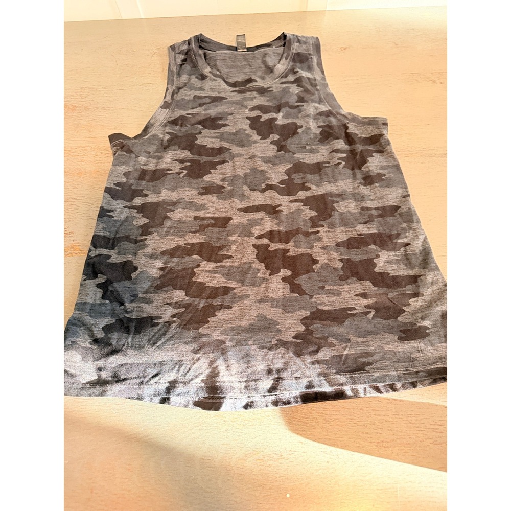 Kyodan Mens Gray Black Camouflage Muscle Tank Top Size Medium Gym Activewear